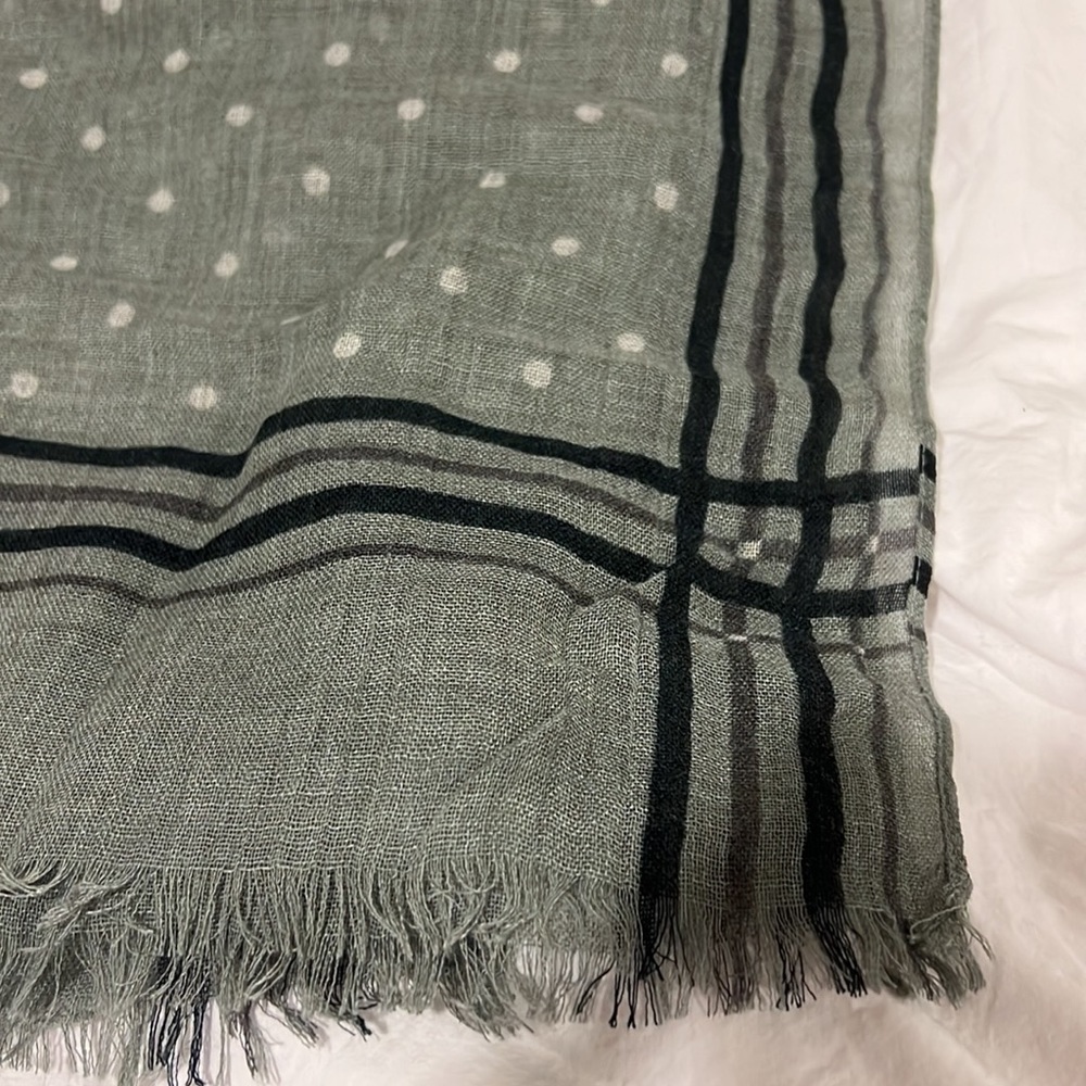 Gray, navy & white scarf - LOFT